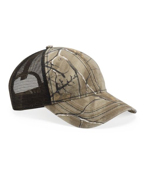 Outdoor Cap CWF310 - Camo Cap with Mesh Back and American Flag Undervisor