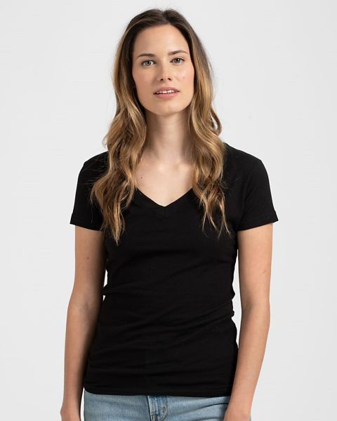 Tultex 214 - Women's Slim Fit Fine Jersey V-Neck T-Shirt